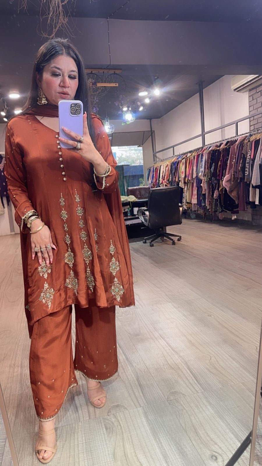 Nyrika Copper Designer Suit