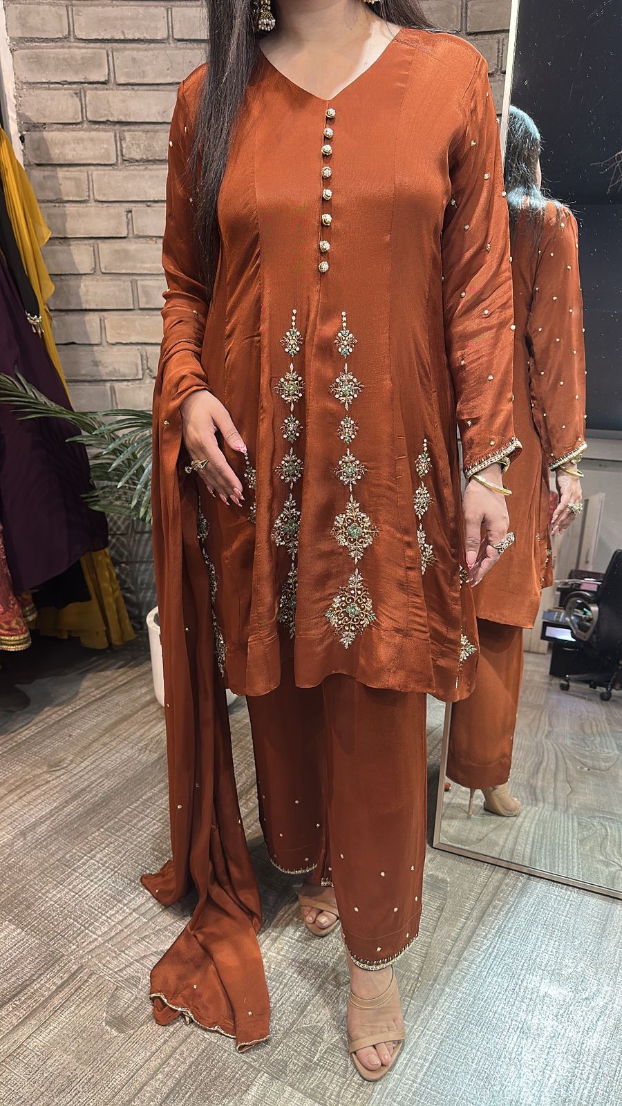 Nyrika Copper Designer Suit