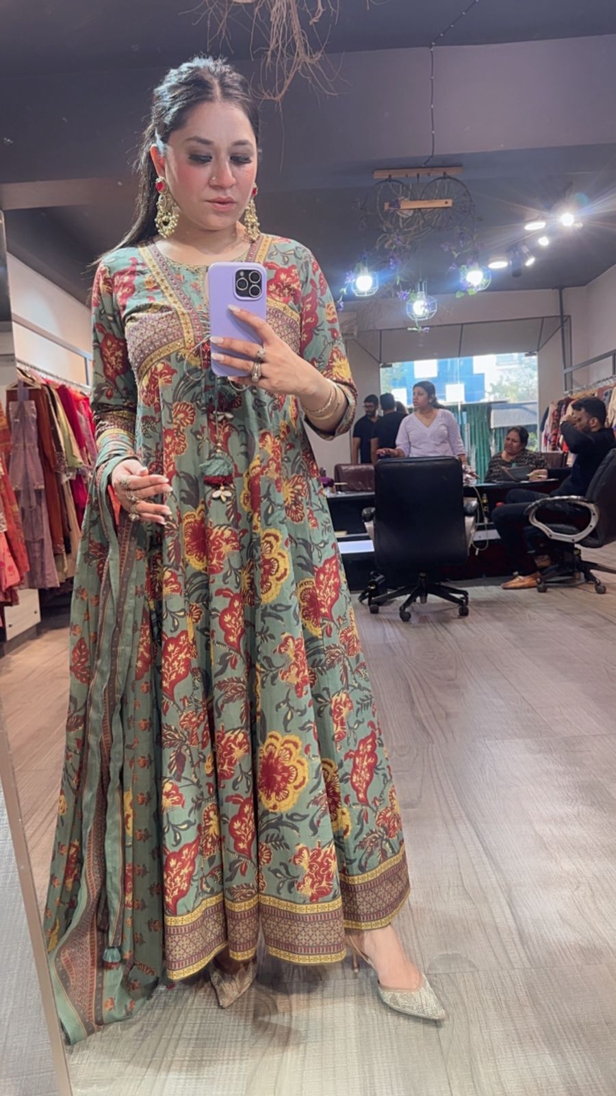 Rafta Sage Green Designer Anarkali Suit