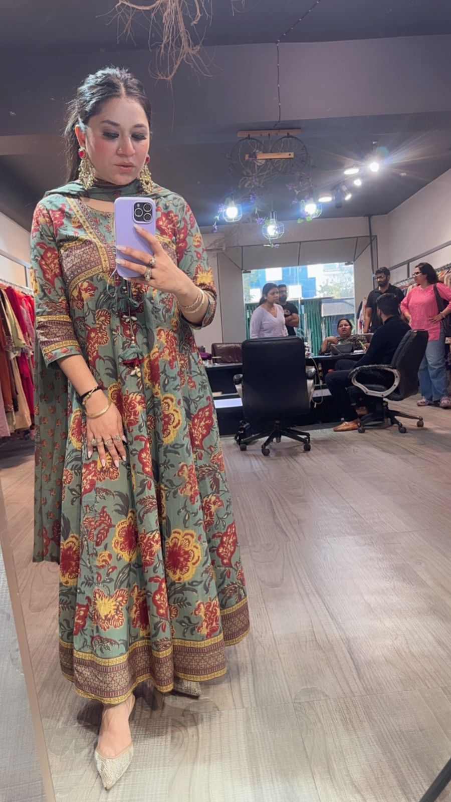 Rafta Sage Green Designer Anarkali Suit