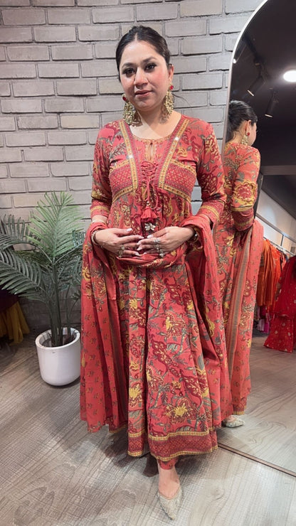 Rafta onion pink Designer Anarkali Suit