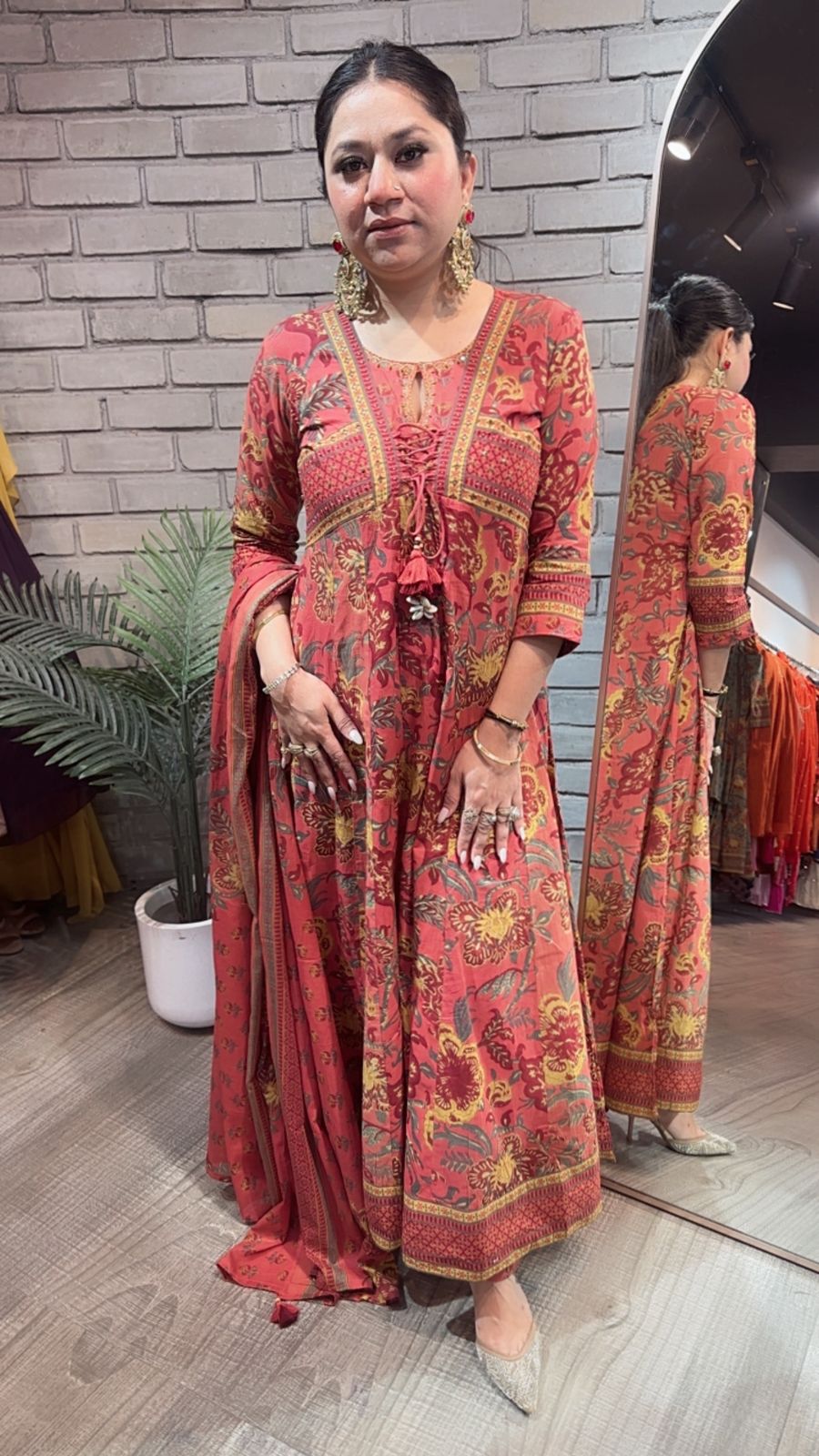 Rafta onion pink Designer Anarkali Suit