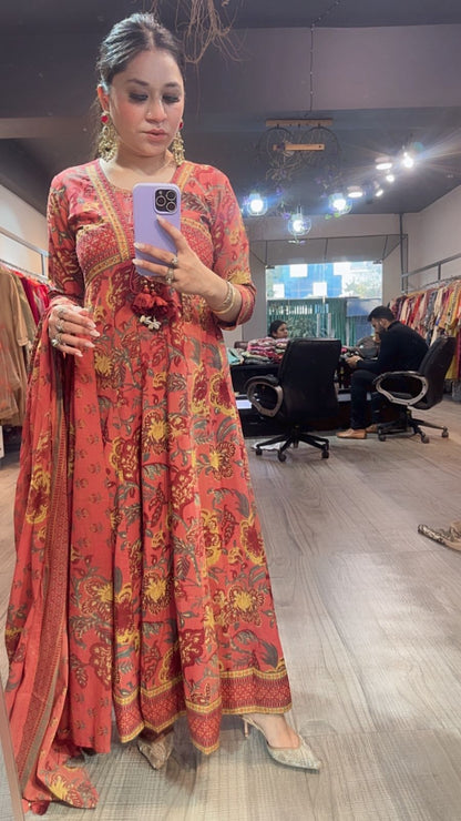 Rafta onion pink Designer Anarkali Suit