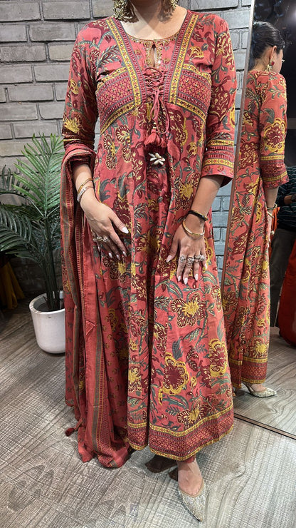 Rafta onion pink Designer Anarkali Suit