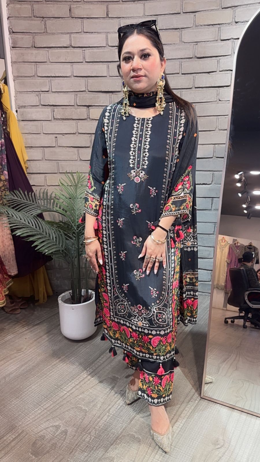 Simbha Black Digital Designer Suit