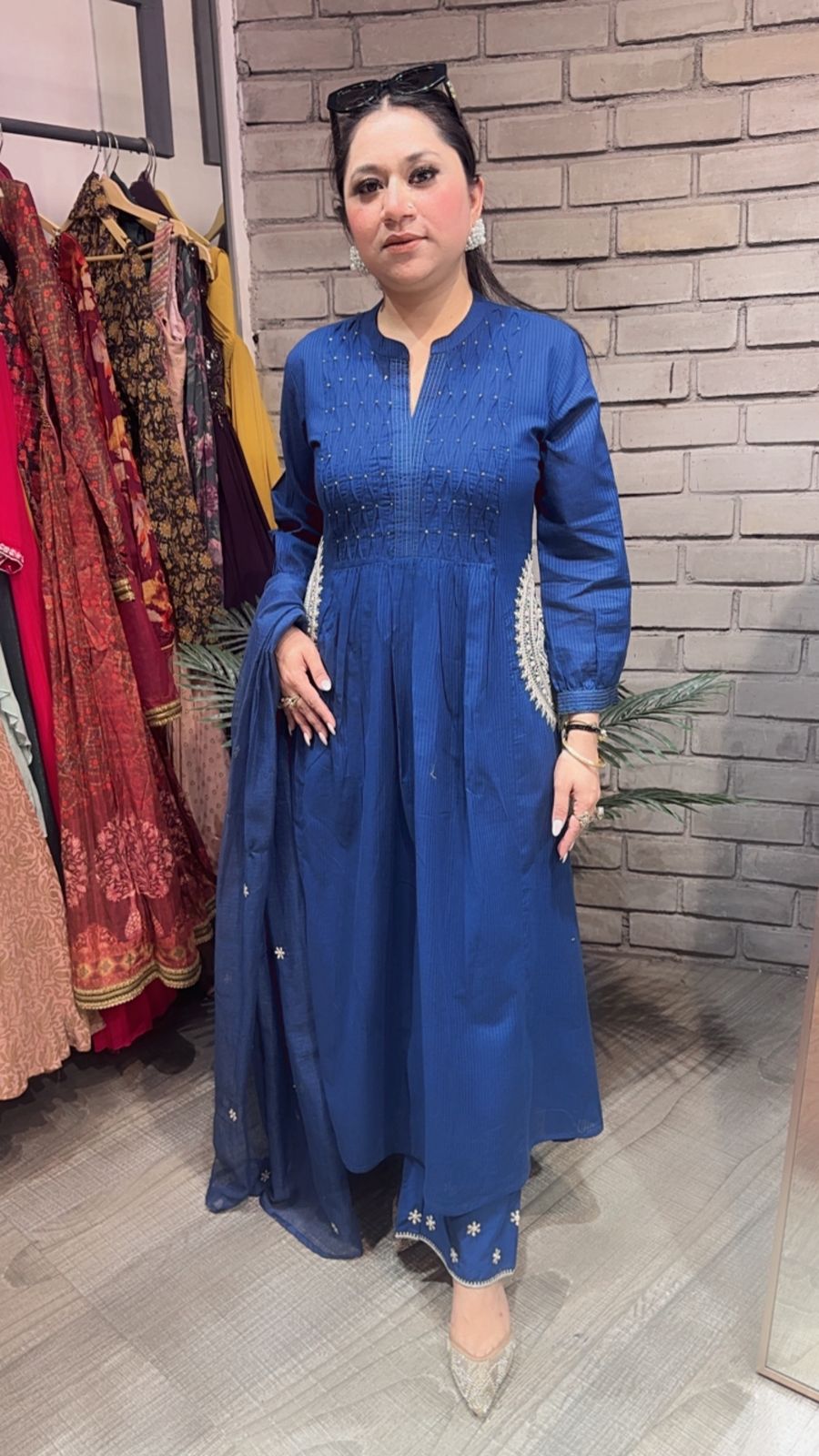 Koshki Indigo Anarkali Designer Suit