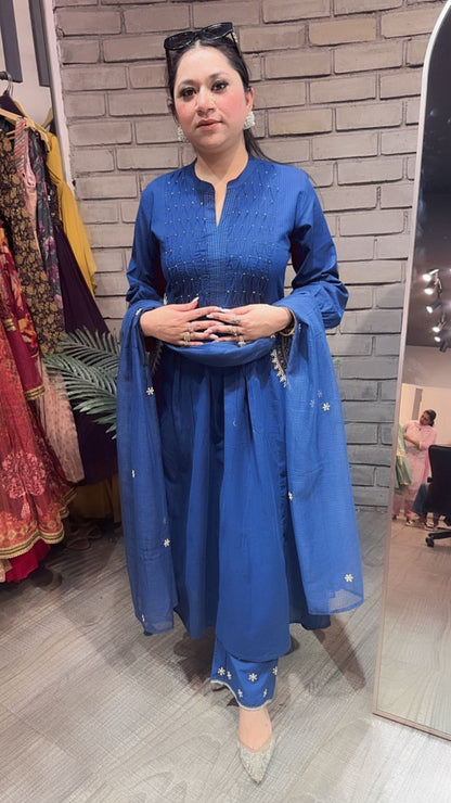 Koshki Indigo Anarkali Designer Suit
