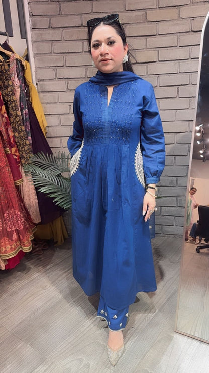 Koshki Indigo Anarkali Designer Suit