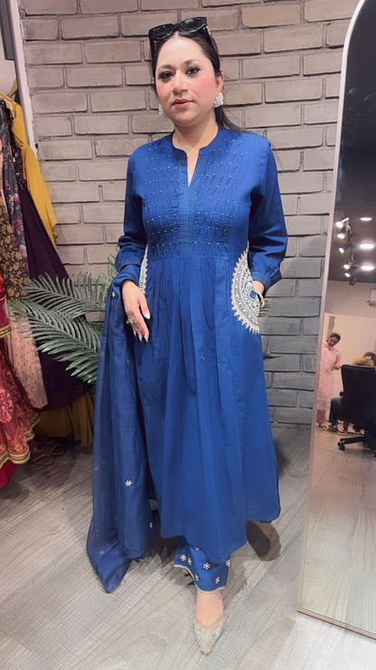 Koshki Indigo Anarkali Designer Suit
