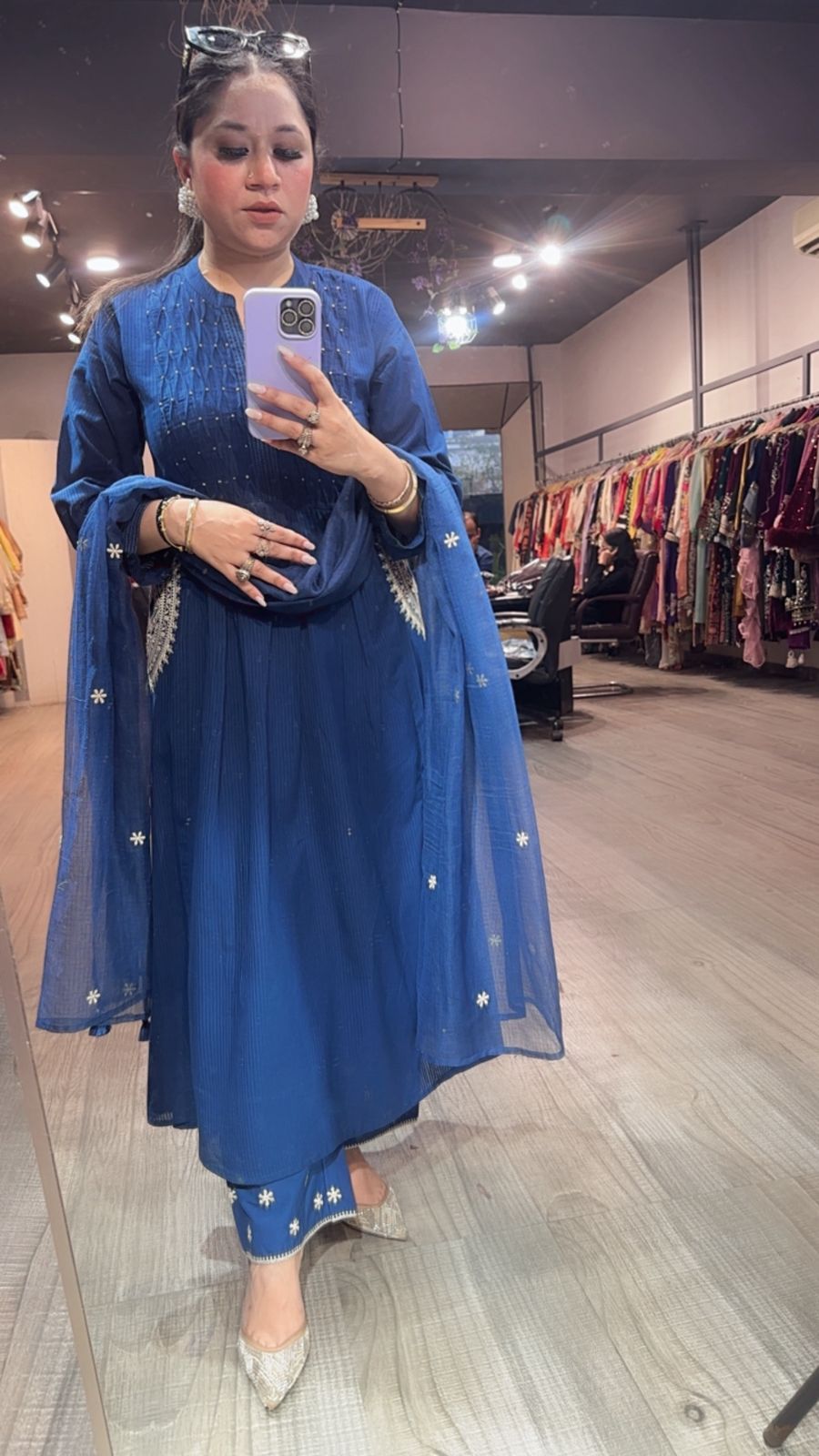 Koshki Indigo Anarkali Designer Suit