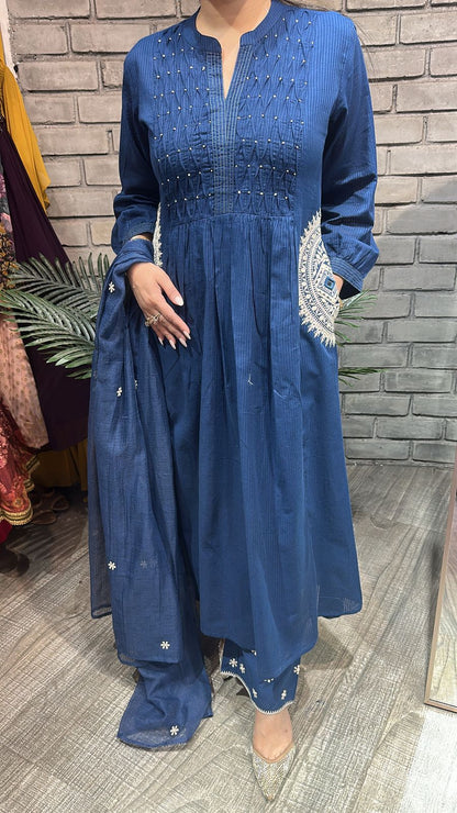 Koshki Indigo Anarkali Designer Suit