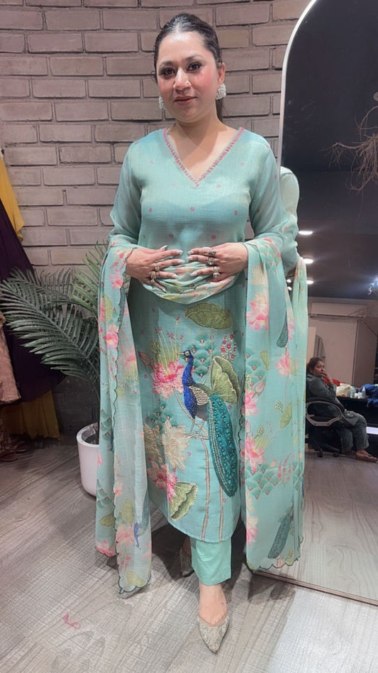 Bamboo Aqua Designer Suit