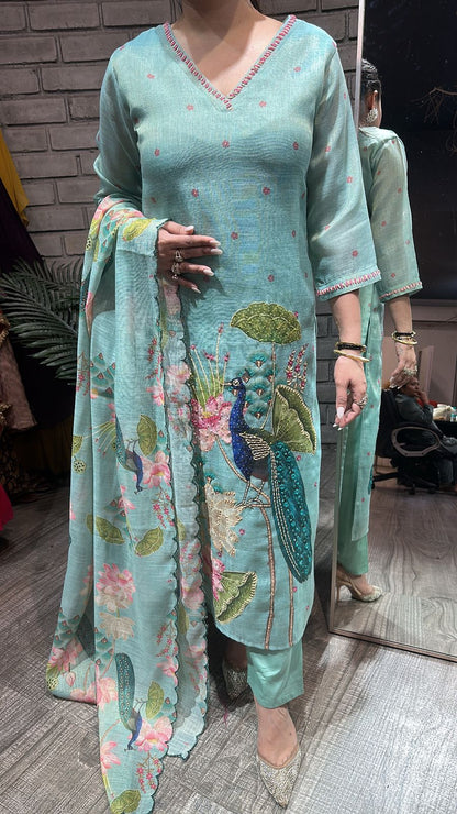 Bamboo Aqua Designer Suit