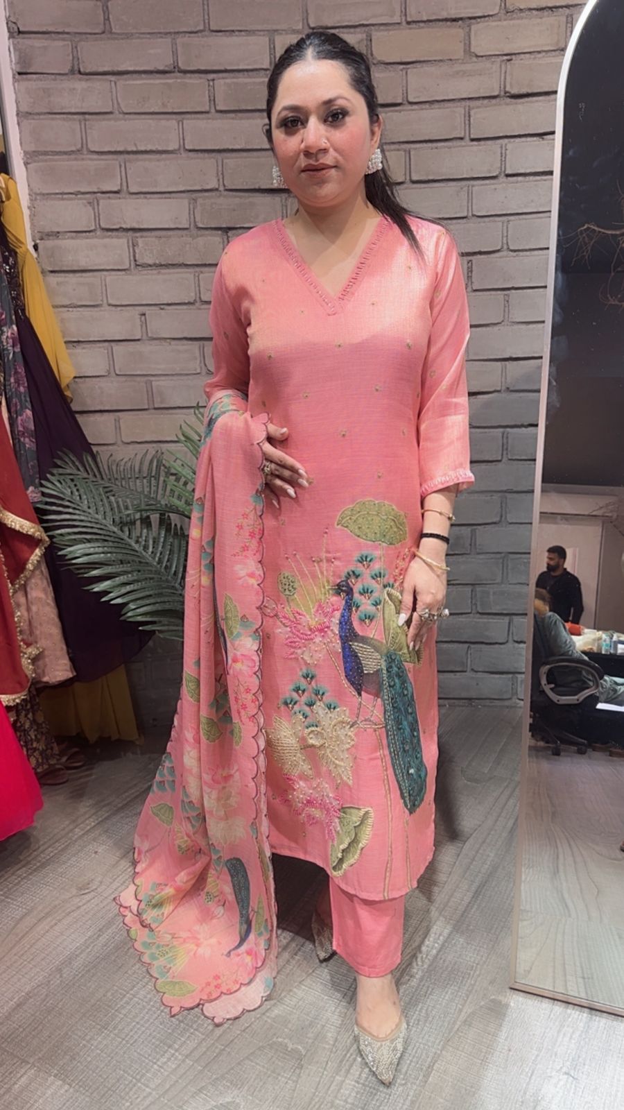 Bamboo pink Designer Suit