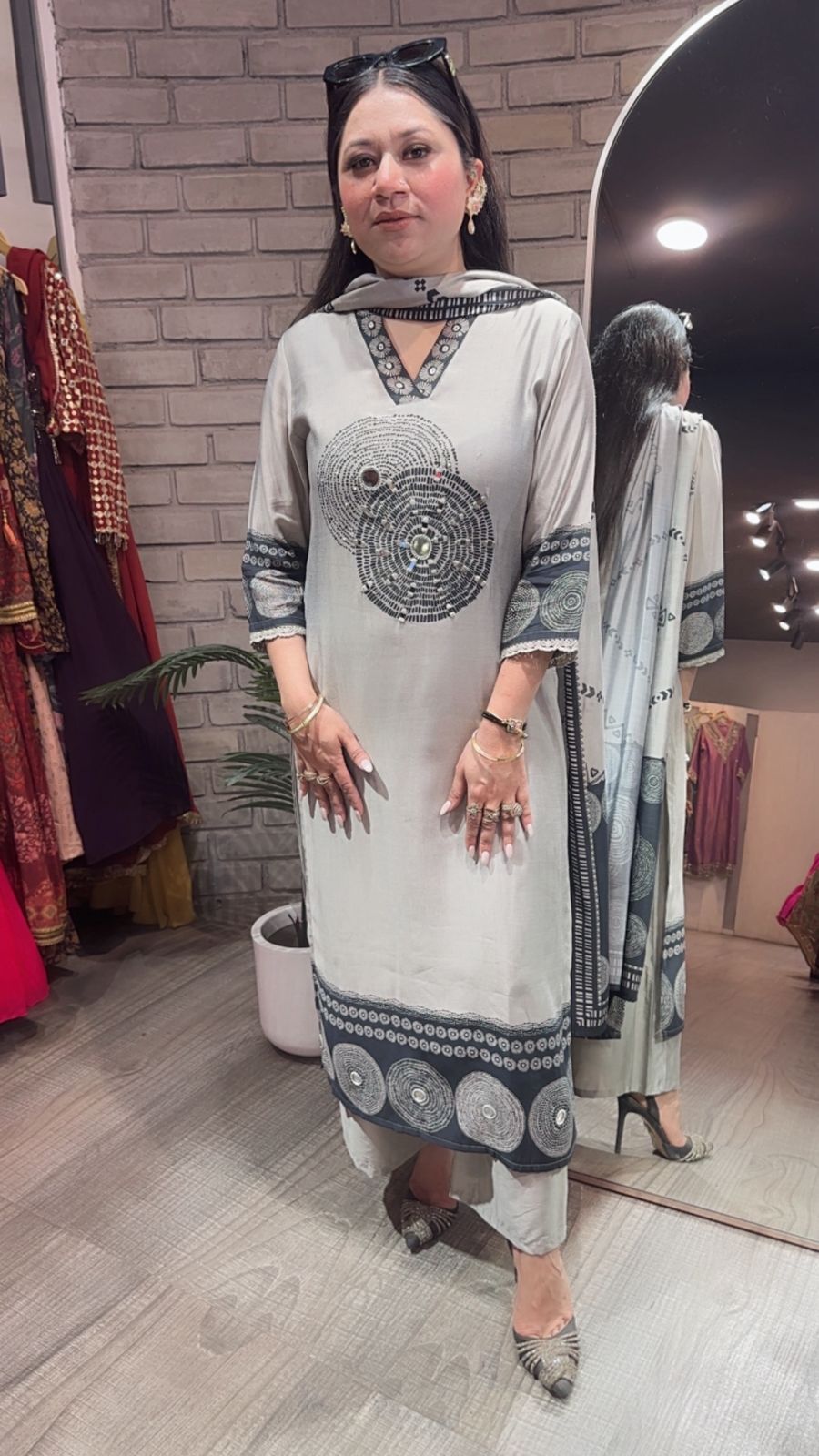 Meethi Grey Birthday Designer Suit