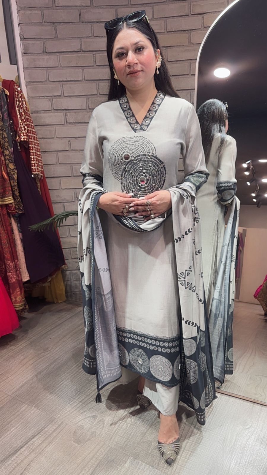 Meethi Grey Birthday Designer Suit