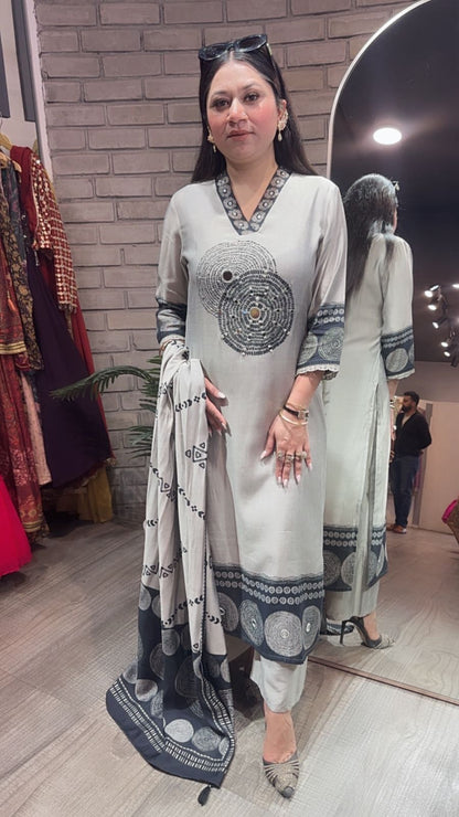 Meethi Grey Birthday Designer Suit