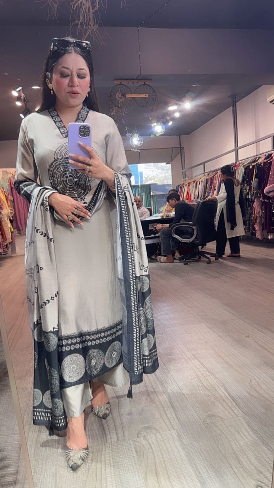 Meethi Grey Birthday Designer Suit