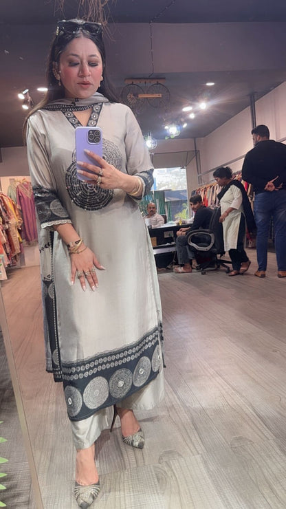 Meethi Grey Birthday Designer Suit