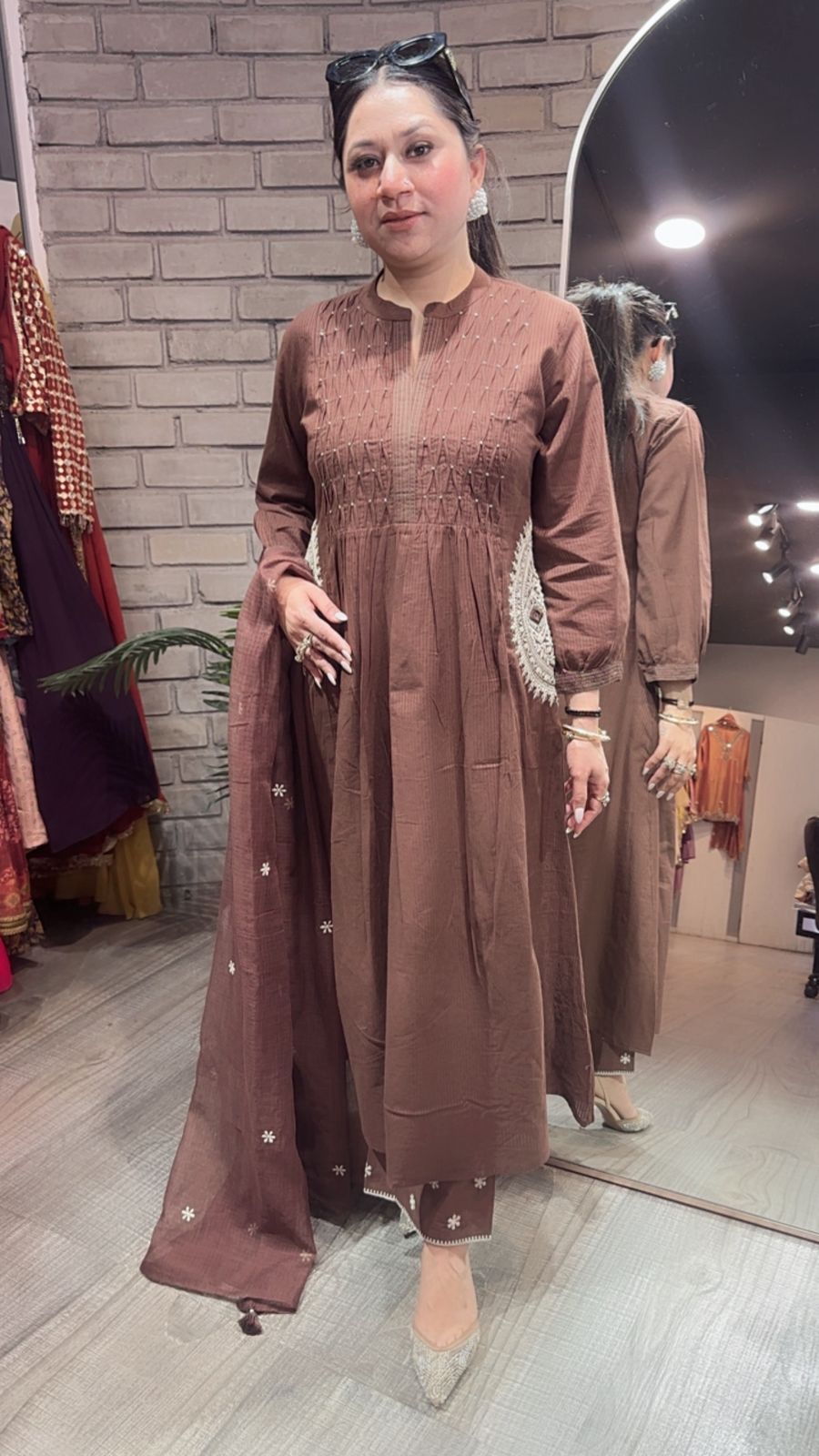 Koshki Coffee Anarkali Designer Suit