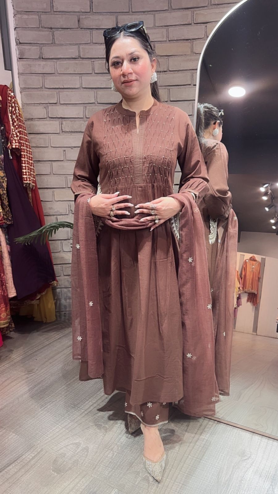 Koshki Coffee Anarkali Designer Suit