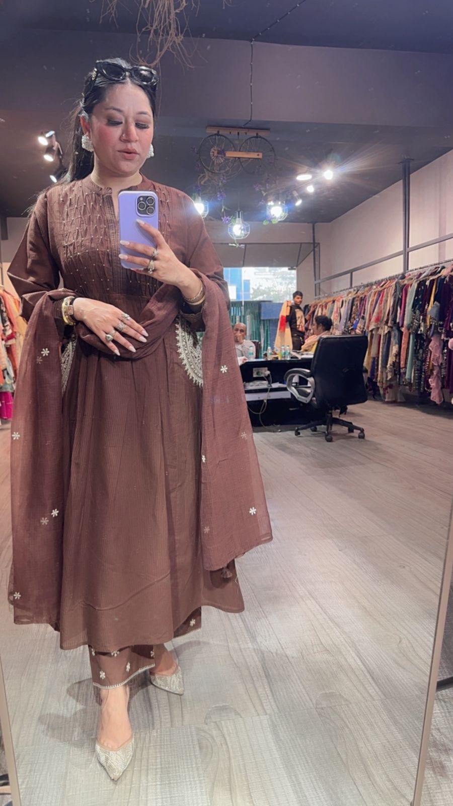 Koshki Coffee Anarkali Designer Suit
