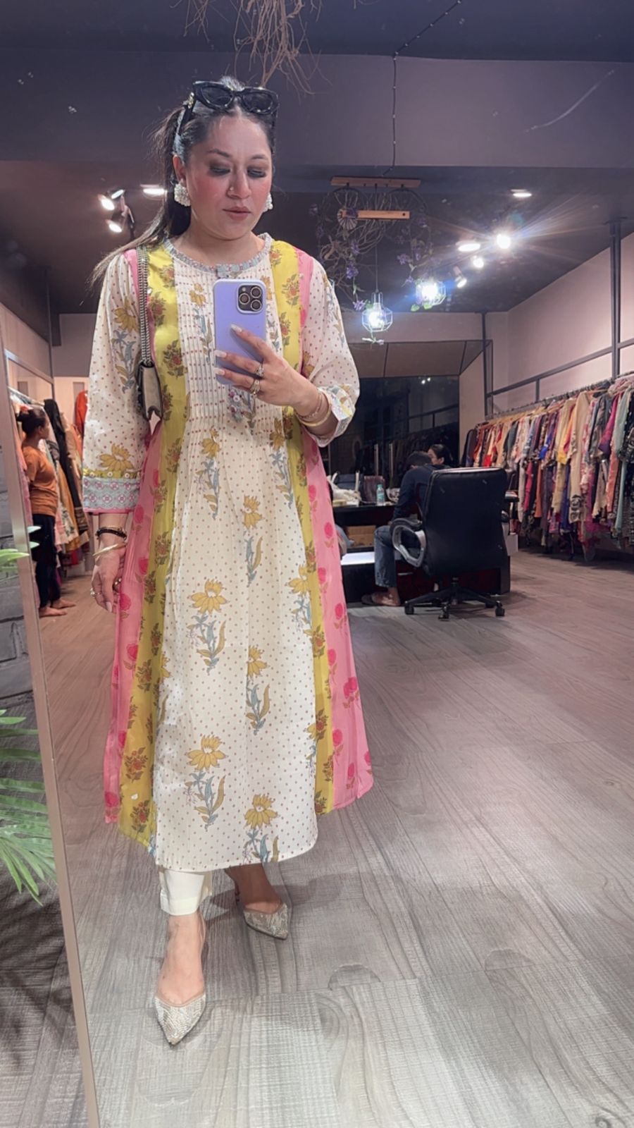 Ponny Pink Yellow Floral Designer Cordset