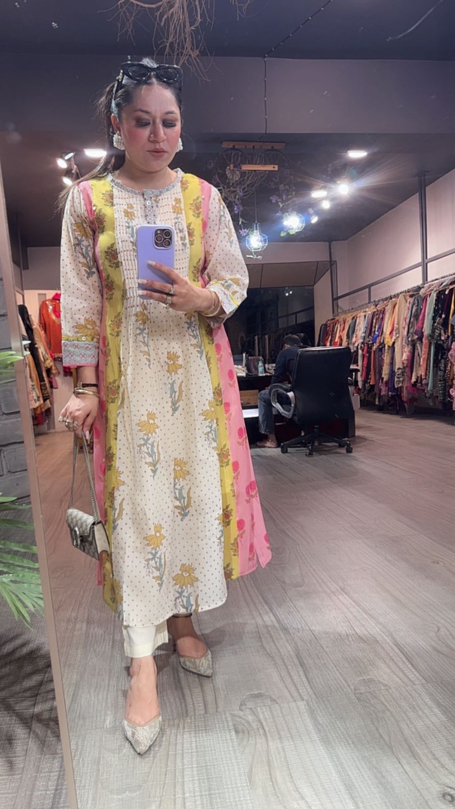 Ponny Pink Yellow Floral Designer Cordset