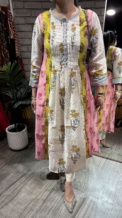 Ponny Pink Yellow Floral Designer Cordset
