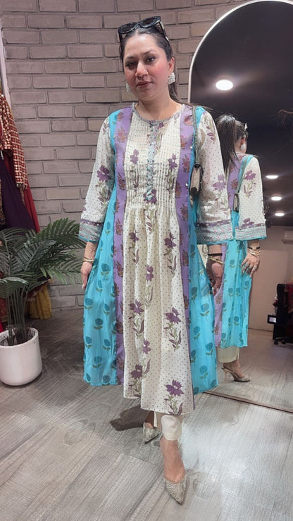 Ponny Purple Blue Floral Designer Cordset