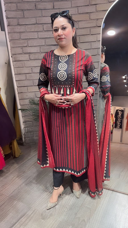 Label Black Cotton Designer Suit