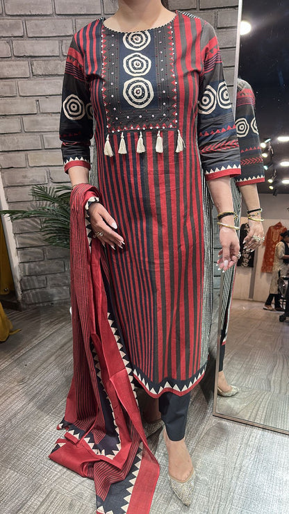 Label Black Cotton Designer Suit