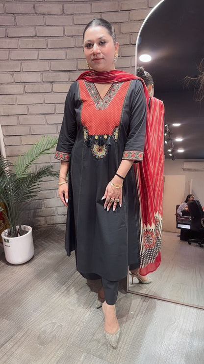 Espresso Black Designer Cotton Suit