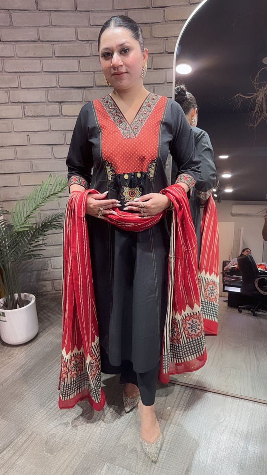 Espresso Black Designer Cotton Suit