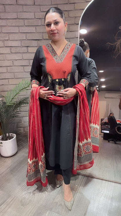 Espresso Black Designer Cotton Suit