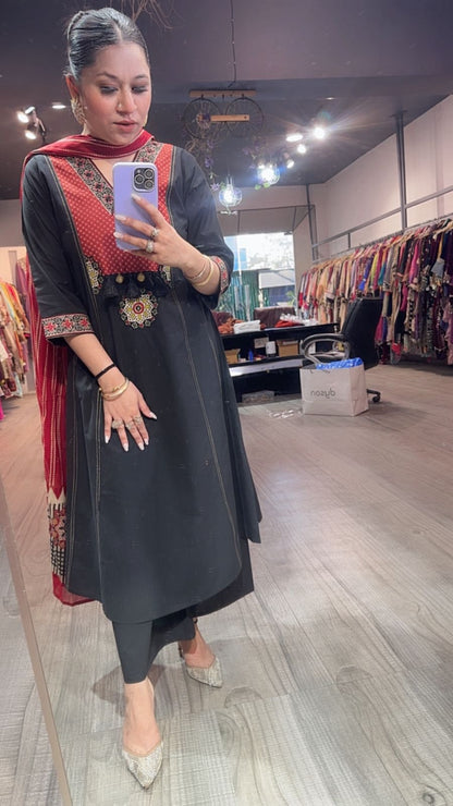 Espresso Black Designer Cotton Suit