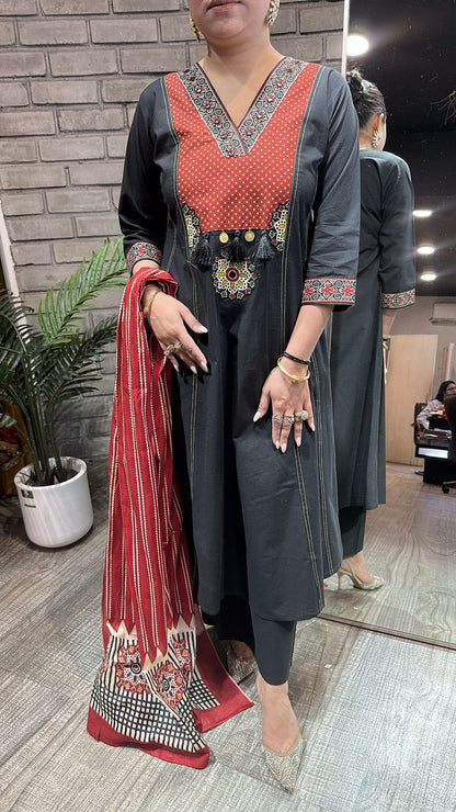 Espresso Black Designer Cotton Suit