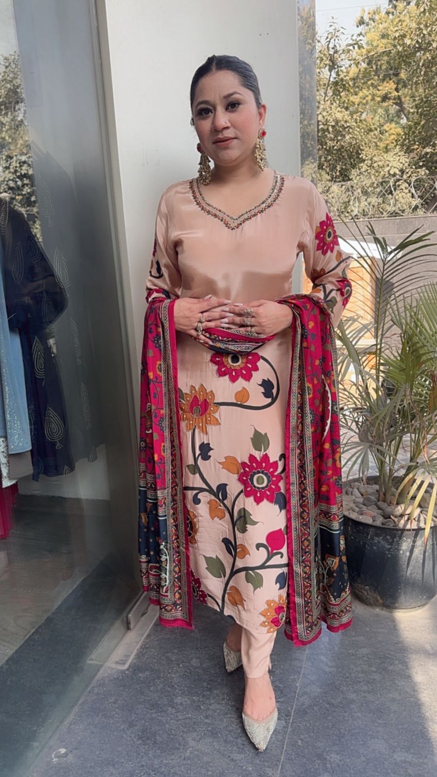 Bakson peach Digital Designer Suit