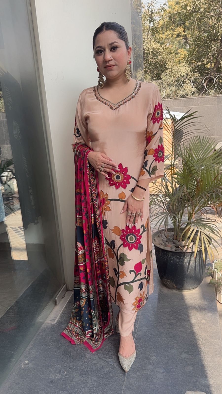 Bakson peach Digital Designer Suit