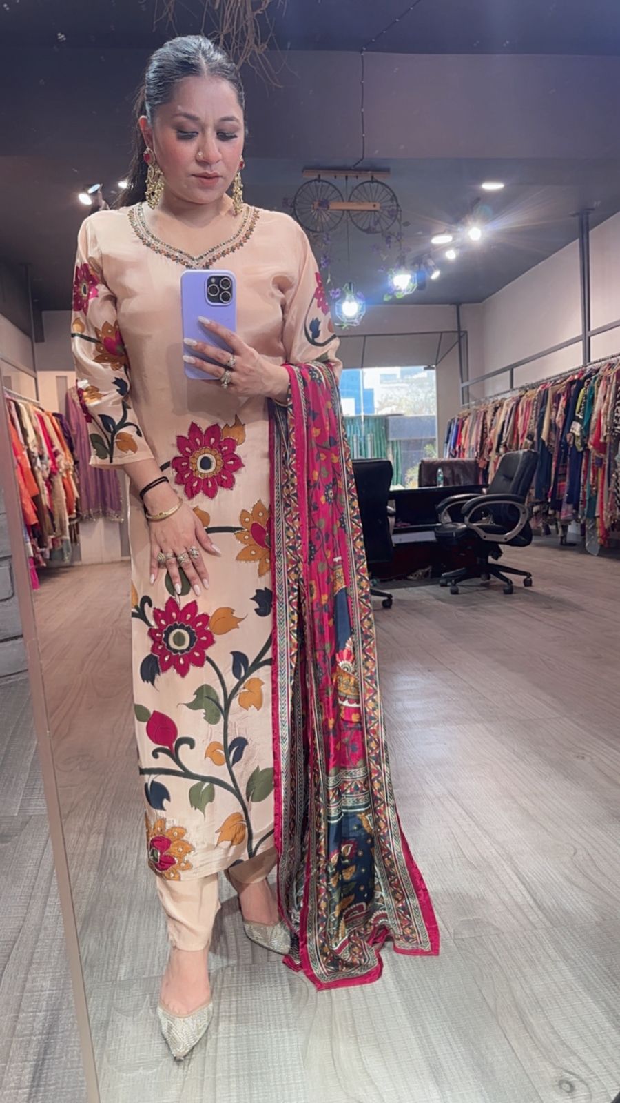 Bakson peach Digital Designer Suit