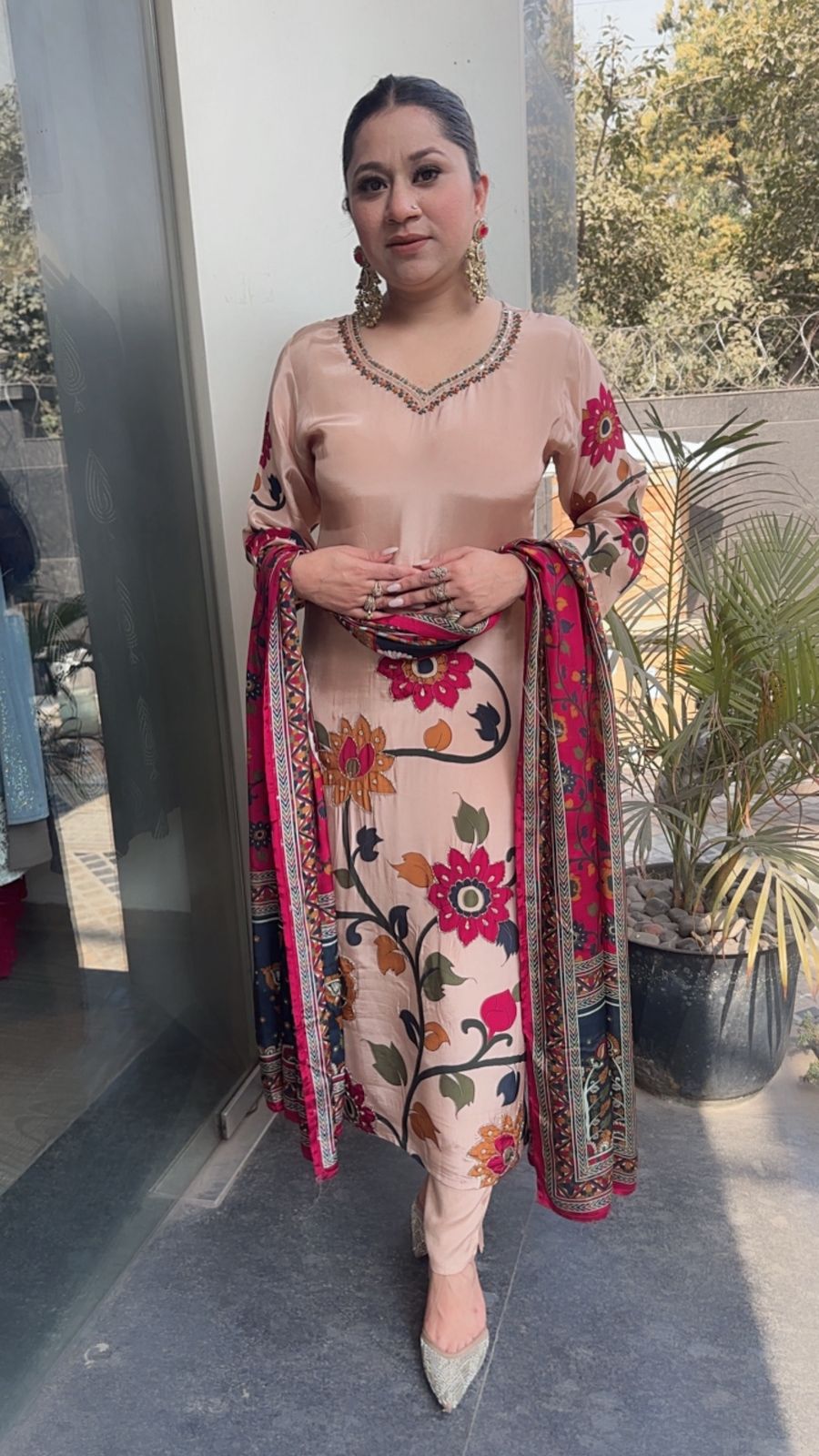 Bakson peach Digital Designer Suit