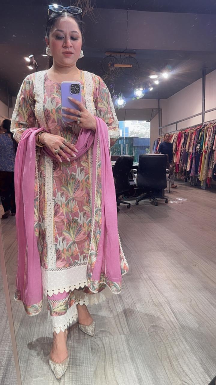 Tittle Cotton Designer Suit