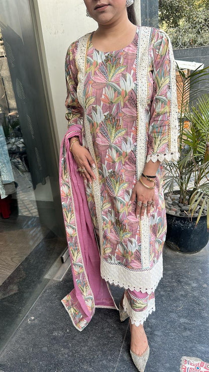 Tittle Cotton Designer Suit