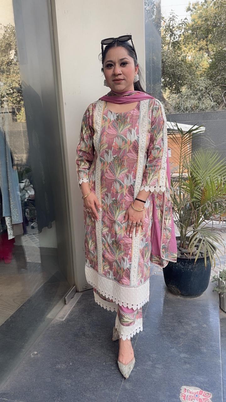 Tittle Cotton Designer Suit