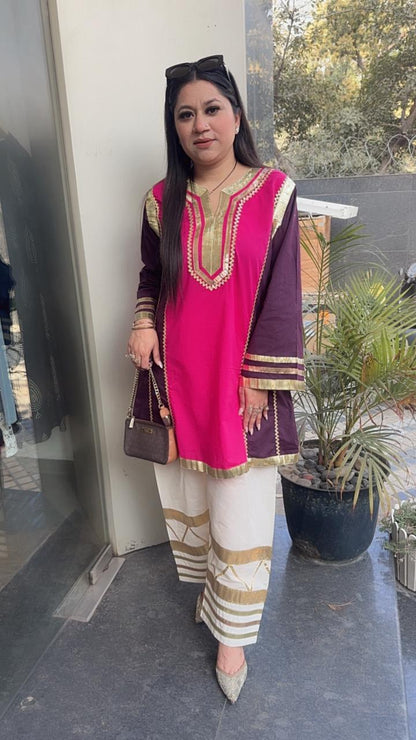 Bebo pink Purple Tunic Farshi Salwar