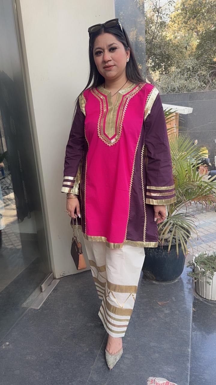 Bebo pink Purple Tunic Farshi Salwar