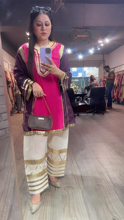 Bebo pink Purple Tunic Farshi Salwar