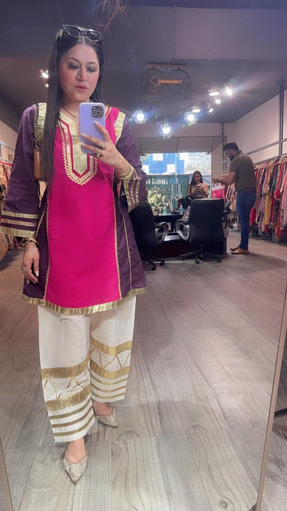 Bebo pink Purple Tunic Farshi Salwar