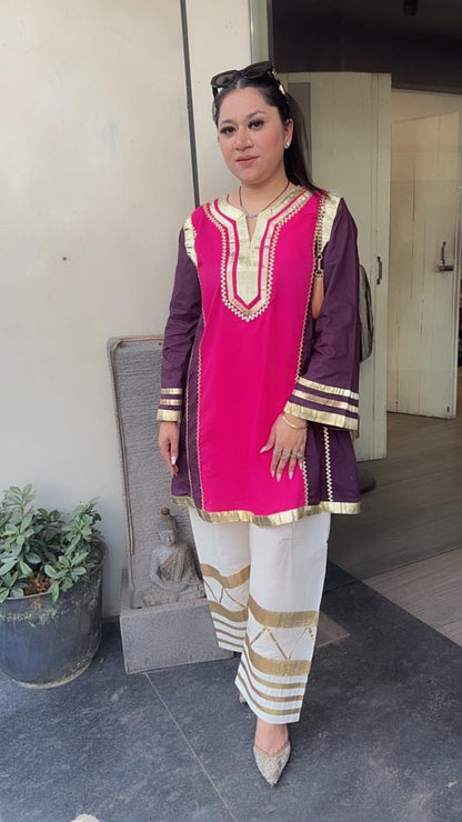 Bebo pink Purple Tunic Farshi Salwar
