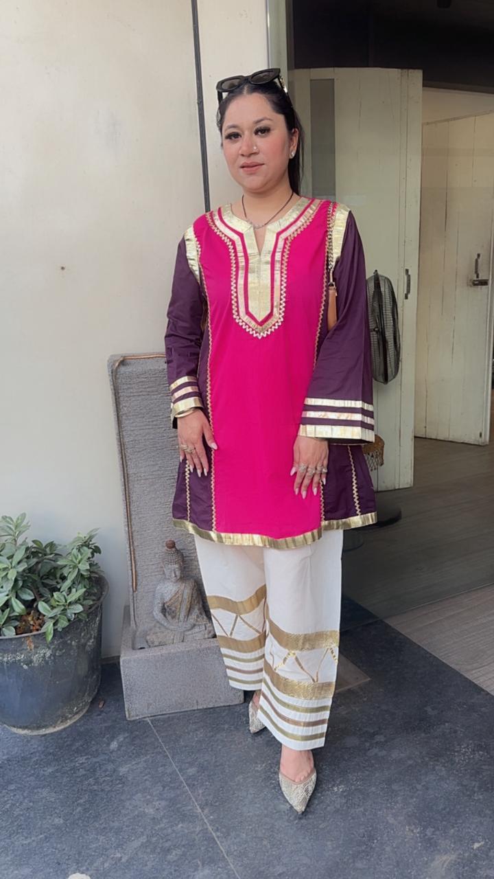 Bebo pink Purple Tunic Farshi Salwar